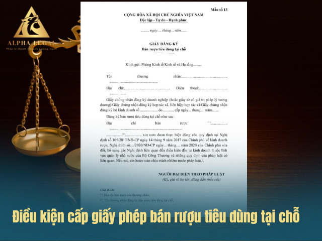 Mẫu đơn đăng ký bán rượu tiêu dùng tại chỗ