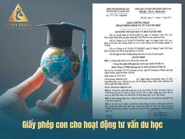 Giấy phép con chứng nhận hoạt động dịch vụ tư vấn du học