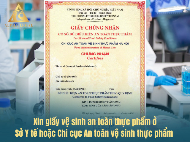Xin cấp giấy VSATTP tại Chi cục an toàn thực phẩm