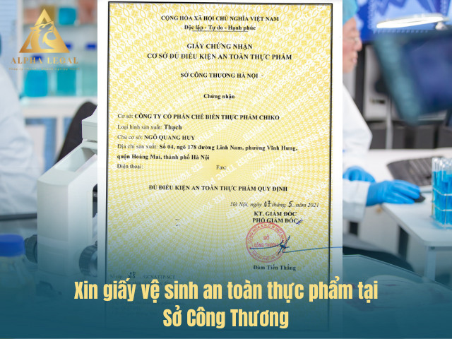 Xin giấy vệ sinh ATTP tại Sở Công thương