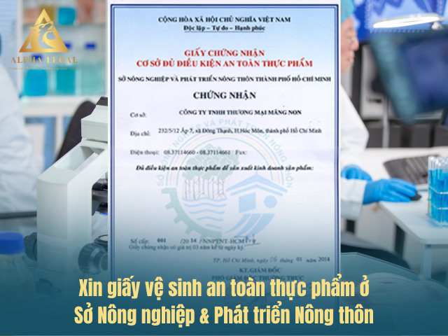 Xin giấy an toàn thực phẩm tại sở NN&PTNT 