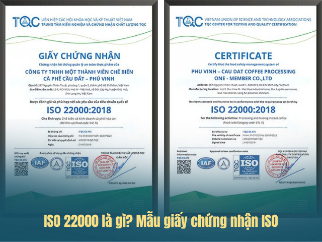 Mẫu giấy chứng nhận ISO