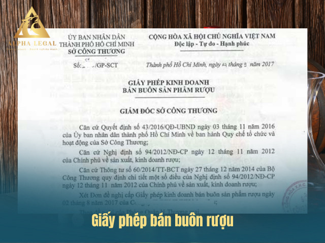 Hồ sơ thủ tục xin giấy phép bán buôn rượu