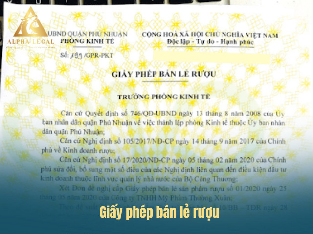 Hồ sơ thủ tục xin giấy phép bán lẻ rượu