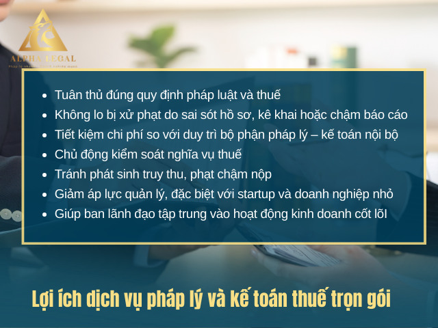 Lợi ích của dịch vụ pháp lý và kế toán thuế trọn gói cho công ty khởi nghiệp